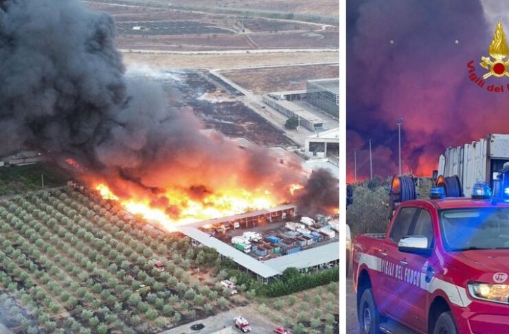 Incendio all’ecocentro, nube tossica anche su Monteroni. L’opposizione attacca Pizzuto: “Si assuma le responsabilità e agisca”